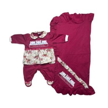 Imagem de Kit Macacão e Manta Saída Maternidade em Malha Menino Menina P - XUKIN