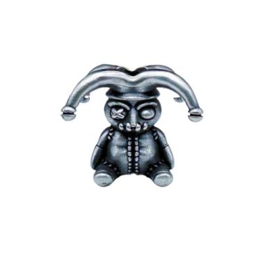 Imagem de Latão preto escuro circo fantoche palhaço EDC contas pingente suprimentos para fazer joias, personalidade diy ferramentas ao ar livre contas paracord berloque cordão acessórios feitos à mão, Medium,