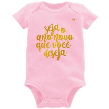 Imagem de Body Bebê Seja o ano novo que você deseja - Foca na Moda, Rosa bebê, G