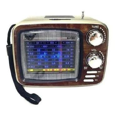 Imagem de Radio Retrô FM Bluetooth Portátil Recarregável USB SD Card - Kapbom