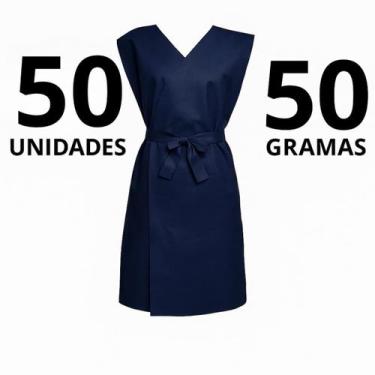 Imagem de 50 Avental Descartável Azul Marinho Sem Manga 50 GRAMAS - Aradesc