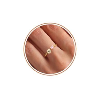 Imagem de Presentes de formatura, presentes de formatura do ensino médio para sua classe de 2025, anéis de pedra de nascimento de ouro para mulheres, anel não manchado, mestrado universitário, doutorado no