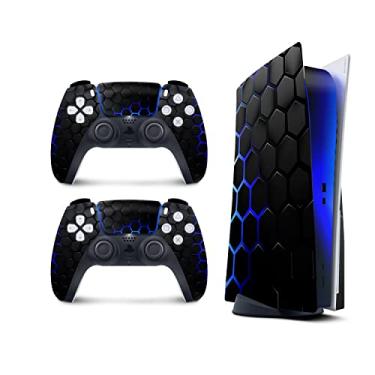 Imagem de TACKY DESIGN Película geométrica PS5 Skin para Playstation 5 Skin Console e 2 Controladores, PS5 Cover Vinyl 3M Decalque Adesivos Full Wrap Cover (Edição Disco)