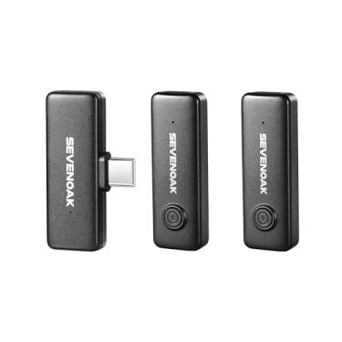 Imagem de Sevenoak Microfone Lavalier sem fio para telefone Android USB-C Plug Play Tipo-C para iPhone 15 Cancelamento de ruído Compacto sem fio Clip on Mic para gravação de vídeo, transmissão ao vivo