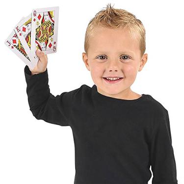 Imagem de Gamie Jumbo Playing Cards Deck - 3 Inches X 5 Inches - Oversized Big Poker Card Set - Huge Casino Game Cards for Kids, Men, Women and Seniors - Great Novelty Gift Idea - 1 Pack