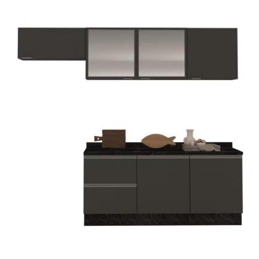 Imagem de Cozinha Completa Bartira Linea 6 Portas 3 Gavetas Grafite