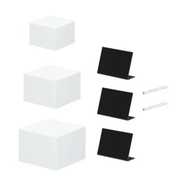 Imagem de Wswqop 3x Suportes de acrílico para exibição de cubos aninhados, fundos ocos, suporte de buffet de 5 lados, suporte para alimentos para coleção de e