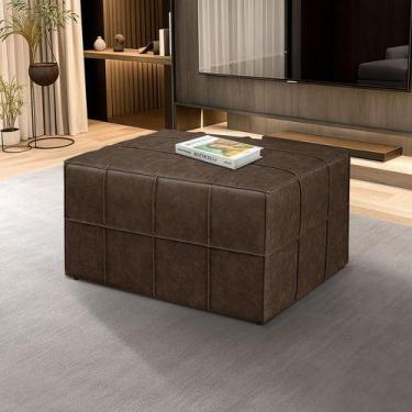 Imagem de Puff Itália Retangular Com Costura Trançada em Corano Bz Home Decor - 