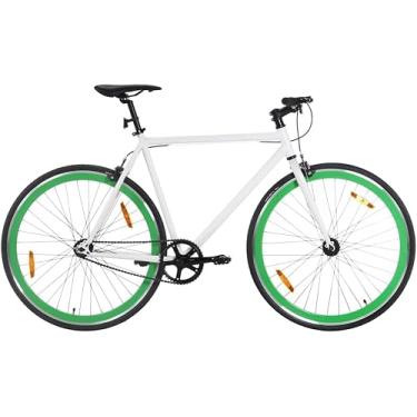Imagem de Bicicleta De Engrenagem Fixa Preto E Verde 700c Bicicletas, White and Orange, Frame size: 59 cm