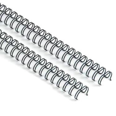 Imagem de Pente de encadernação de fio espiral de 9/40.6 cm, pacote com 100 espinhas pretas para encadernação de fio de laço duplo, passo 3:1, serve para tamanho A4, comporta até 120 folhas, para escritório