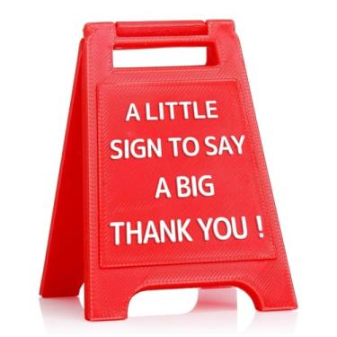 Imagem de A Little Sign to Say a Big Thank You – Mini sinal engraçado de agradecimento para professor, chefe, amigo ou ente querido, decoração de mesa fofa presente de agradecimento (sinal de agradecimento)
