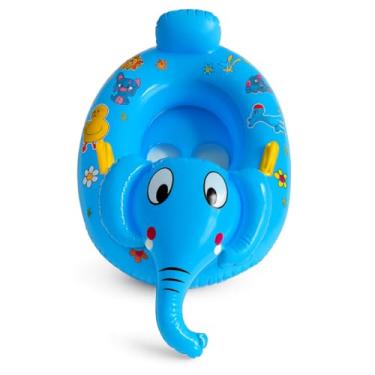 Imagem de Boia Inflável Infantil com Assento – Modelos Animais, Carros, Unicórnio, Tubarão e Muito Mais – Brinquedo de Piscina e Praia para Crianças (Boia Inflável Elefante)