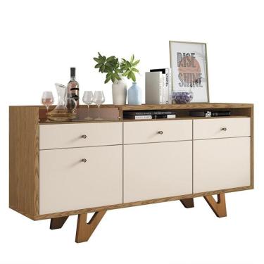 Imagem de Buffet Aparador Cristal com 2 Portas e 2 Gavetas Carvalho Intense/Off White - PR Móveis