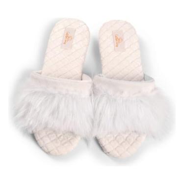 Imagem de Pantufa Chinelo Paola Tipo Rasteirinha Cotton Day com Solado Antiderrapante e Antitérmico Conforto e Elegância para seus Passos (Off White, BR, Adulto, Faixa Numérico, 39, 40)