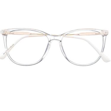 Imagem de Armação Óculos Grau Feminino Quadrado Gatinha Claire Transparente - Pa