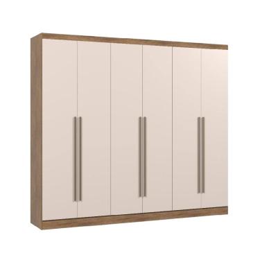 Imagem de Guarda-Roupa Casal 6 Portas com Espelhos e Gavetas Internas Corredicas Telescopicas 2,60m