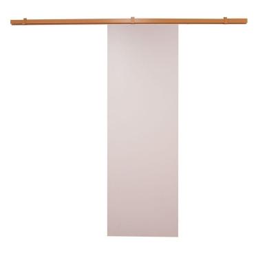 Imagem de Porta De Correr Branco Prime Com Kit Alumínio Marrom - 210x100