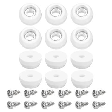 Imagem de 12 peças de pés de amortecedor de borracha, 0,6 cm A x 0,43 L almofadas redondas com arruela de aço inoxidável e parafusos para móveis, eletrodomésticos, eletrônicos