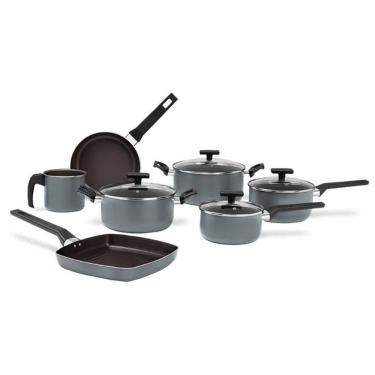 Imagem de Jogo De Panelas 7 Peças Ceramic Life Preserve Cinza - Brinox