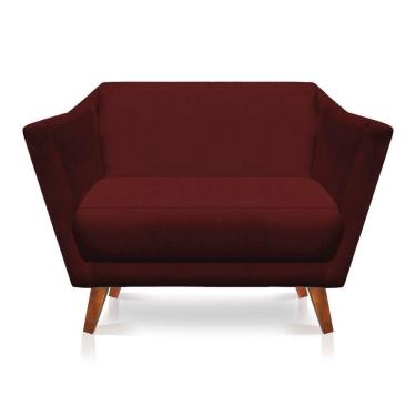 Imagem de Namoradeira Lorena Suede Pés Castanho Marsala