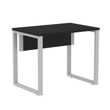Imagem de Mesa Escritório P25 Tub Pandin 90 Cm (larg) Tampo Mdp Preto Pé Aço Tubular Cinza