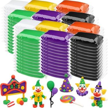 Imagem de VioraWhite 144 peças de argila seca ao ar de 2,2 kg argila macia para modelar para esculpir, presentes infantis, festas, projetos escolares, materiais para artesanato e projetos artísticos (cor