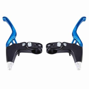 Imagem de YHG 1 par de alças de freio para bicicleta, alavancas de freio de liga de alumínio para mountain bike, bicicleta de estrada, bicicleta dobrável, diâmetro universal de 2,2 cm, Azul