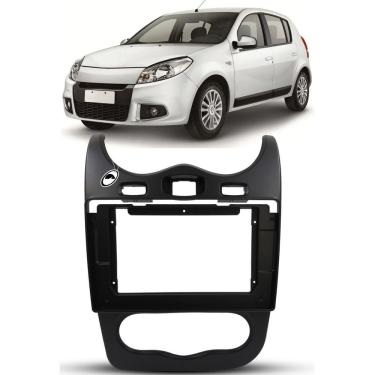 Imagem de Moldura Painel 2 Din 10 Polegadas Sandero 2012 à 2014 Preto