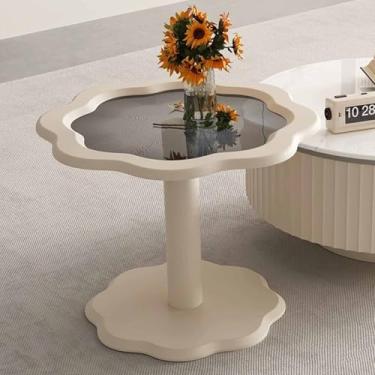 Imagem de Yadlan Conjunto de 2 mesas de centro redondas redondas para espaços pequenos, mesas de centro de madeira para sala de estar, quarto, mesa de centro