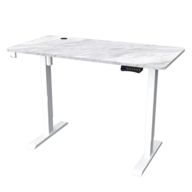 Imagem de Mesa de pé ajustável com altura 140/120 x 60 cm, mesa de trabalho de computador para computador inteligente de 140/120 x 60 cm, estação de trabalho de computador para escrita resistente