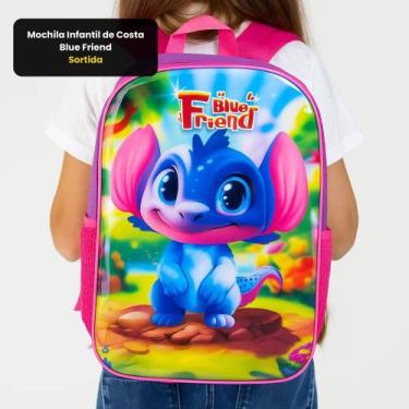 Imagem de Mochila Infantil de Costa Blue Friend Acabamento Azul ou Rosa - Sortid