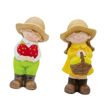 Imagem de ShengQuanHao 2x Estátuas Decorativas de Meninas para Jardim, Arte Moderna para Decoração de Jardim, Enfeites de Mesa para Uso Interno E Externo, E Gramado