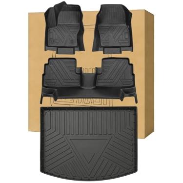 Imagem de Aiqiying Tapetes de chão e forros de carga compatíveis com modelos Ford Escape 2013-2019, à prova d'água para todos os climas, durável, ajuste personalizado, bandeja para porta-malas dianteiras e