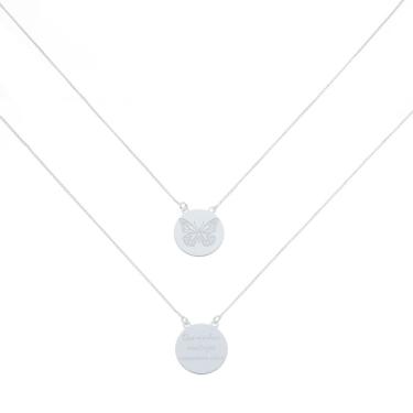 Imagem de Colar Feminino Escapulário Borboleta Em Prata 925