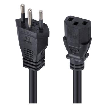 Imagem de Cabo de Força Tripolar para Fonte Cabo Fonte 2m 3x0 75 mm 250V 10A Kit 10 un Vinik