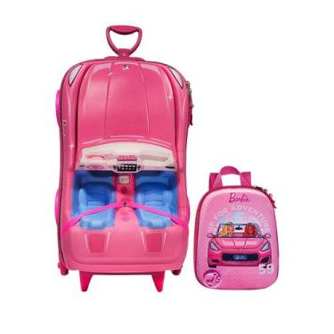 Imagem de Kit Mochila Barbie Rodinhas Carro Conversível 3D E Lancheira - Diploma
