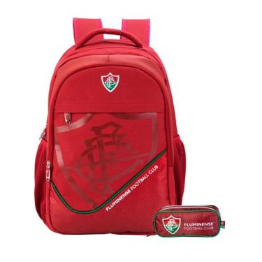 Imagem de Kit Escolar Fluminense Mochila Costas + Estojo Duplo Oficial