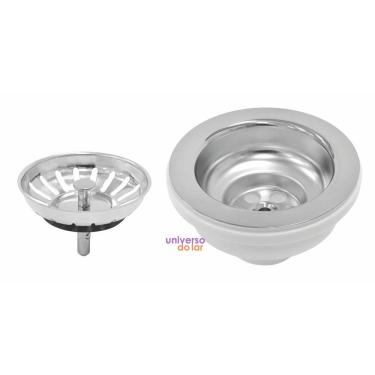 Imagem de Válvula Tramontina Luxo para Pias e Cubas 4 1/2" sem Escape Aço Inox