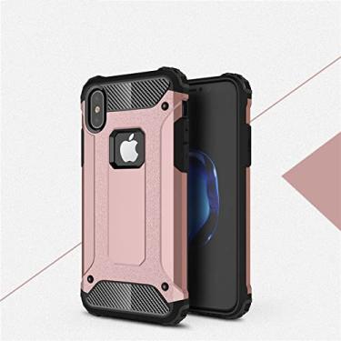 Imagem de Capa protetora híbrida forte resistente à prova de choque para iPhone X XR XS Max 8 8 Plus 7 6s 12 11 Pro Capa protetora de telefone resistente e resistente, ouro rosa, para iPhone 5 5s