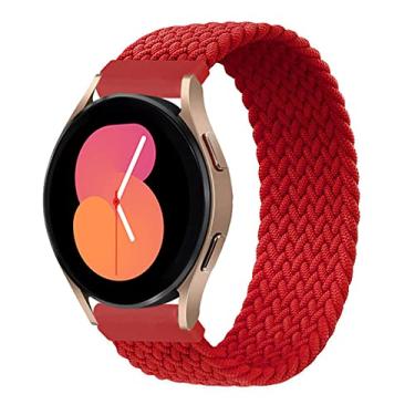 Imagem de 20mm pulseira de Nylon Ajustáveis Compatível com Samsung Galaxy Watch 4 40mm 44mm/4 Classic 42mm 46mm/3 41mm/Active 2/Gear S2,Bandas elástica Compatíveis com Huawei Watch 2/2 Pro,Vermelho