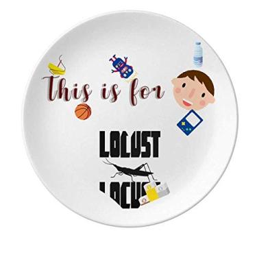 Imagem de Prato redondo de porcelana de inseto pragas medo animal gafanhoto prato de jantar masculino