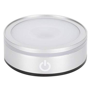 Imagem de Base de exibição de luz de cristal LED multimodo colorida esférica iluminação tocante suporte de base de exibição giratória