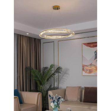 Imagem de Pendente Lustre em Led 25w 3000k  Metal Bronze e Cristal K9