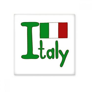 Imagem de Bandeira nacional da Itália padrão verde azulejo de cerâmica brilhante banheiro cozinha parede decoração artesanato presente