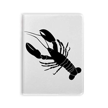 Imagem de Caderno de ilustração de vida marinha de camarão preto capa de goma Diário capa macia