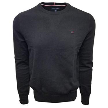 Imagem de Su ter masculino de gola redonda Tommy Hilfiger, Preto, Small