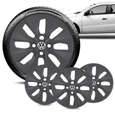 Imagem de Jogo 4 Calota Volkswagen Gol G5 e G6 aro 14 Grafite Fosca