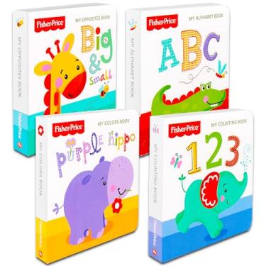 Imagem de Fisher-Price "My First Books Set of 4 Baby Toddler Board Books (ABC Book, Colors Book, Numbers Book, Opposites Book)