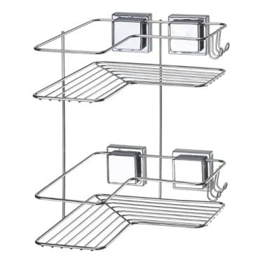 Imagem de Suporte Porta Shampoo Duplo Parede Ventosa Sem Furo Para Box SELLNEEDS