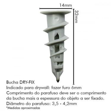 Imagem de Bucha Drywall Sforplast Dryfix C/100